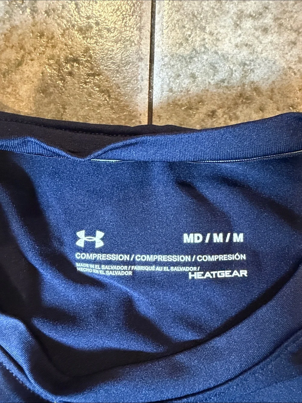 Under Armour Men’s Navy Blue Long-Sleeve Compression Top Size Medium